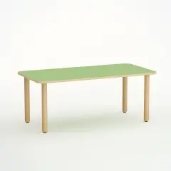 Tavolo Forma Rettangolare H 55 Cm - Misura 3 - Verde Per Scuola Primaria - Conforme CAM