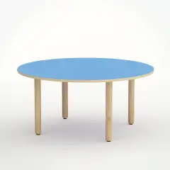Tavolo Onda Circolare H 46 Cm - Misura 1 - Blu Orizzonte Per La Scuola Nidi D'infanzia