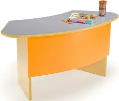 Cattedra Scuola Onda con Paratia Curva e Piano Glicine