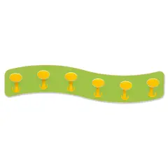 Attaccapanni Scuola Onda 6 Posti Verde – Appendiabiti da Parete