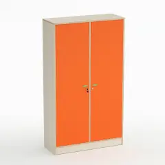 Mobile Scuola Infanzia Forma Armadio a 2 Ante Arancio - Conforme CAM