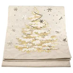 Tovaglia Natalizia, Table Runner Gold 183x35,5cm.