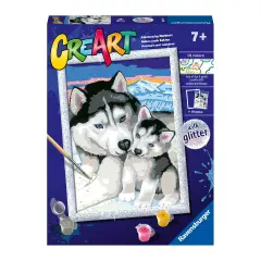 Ravensburger CreArt Serie D Husky - Kit Dipingi con i Numeri