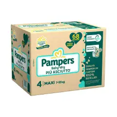 Pannolini Pampers Baby-Dry Quadripack - Taglia 4 (7-18 Kg) - 68 Pezzi