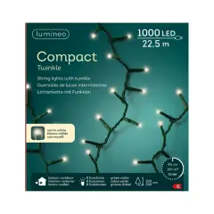 Luci di Natale Lumineo Compact - 1000 Led Bianco Caldo - Filo Verde da 22,5 metri