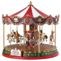 Lemax The Grand Carousel 84349 – Giostra Vittoriana Animata con Cavalli, Luci e Musica