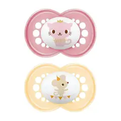 Succhietto Original Silicone Circular 2 pezzi, 6-16 Mesi Rosa