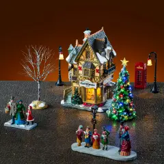 Lemax Tannenbaum Christmas Shoppe Set 56678 – Set Negozio di Natale Luminoso Caddington Village