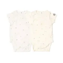 Body Maniche Corte Print Animals Mix - Taglia 18-24 Mesi- 2 Pezzi Rosa e Bianco
