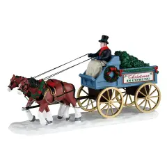 Lemax Christmas Is Coming 63816 – Carro Natalizio con Cavalli in Resina