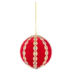 Sfera Natalizia Beady Rossa Ø 10 cm Decorativa